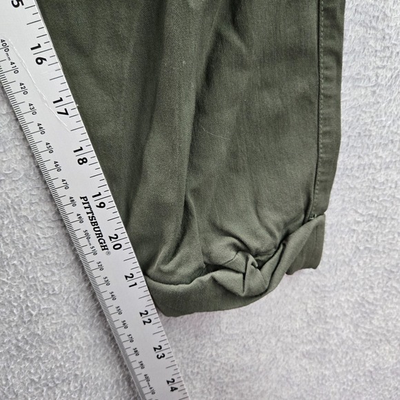 Vince Women Pants Medium Green Cropped Drawstring Pockets High Rise 22 in Inseam - Picture 5 of 12